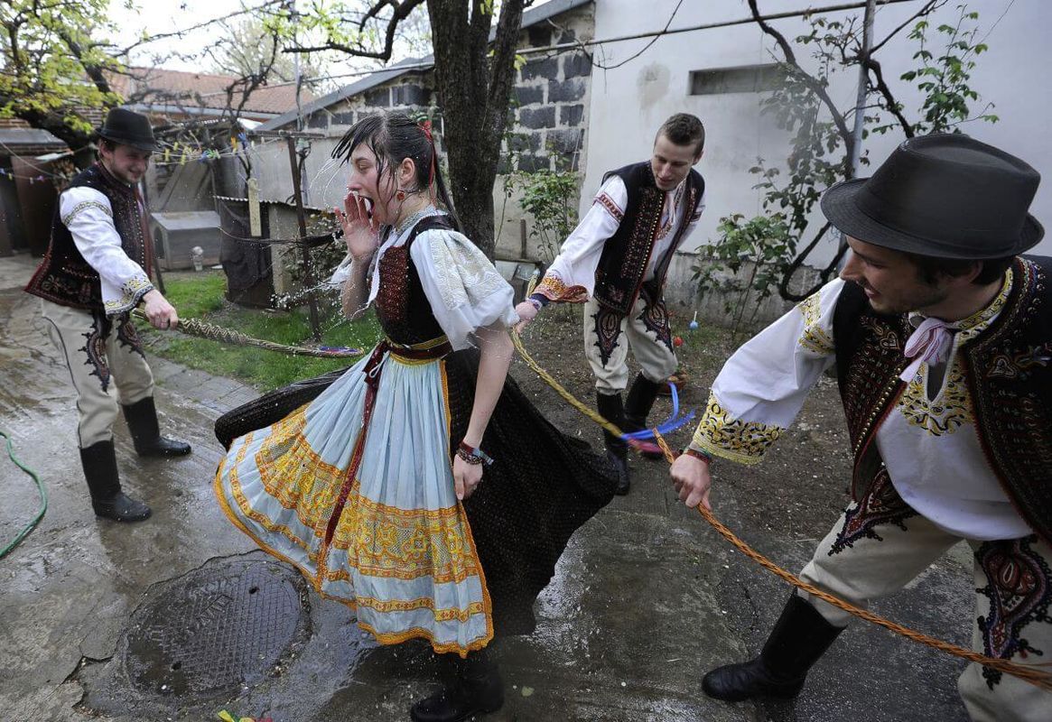 Easter whipping or bathing (March or April) Slovakia.travel